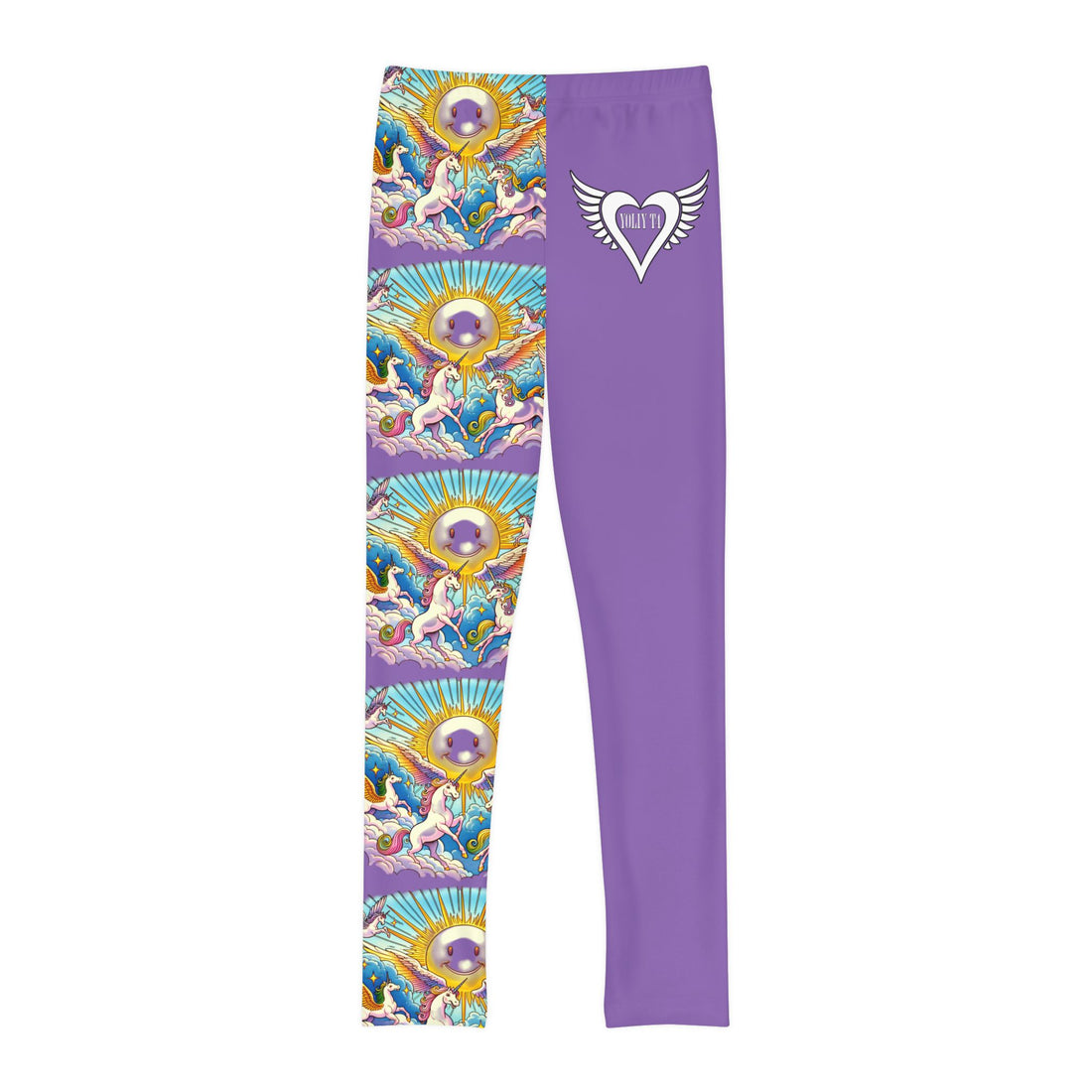 AI (Combined Generated) YOLIY T4 "Purple" Whimsical Unicorn Youth Leggings