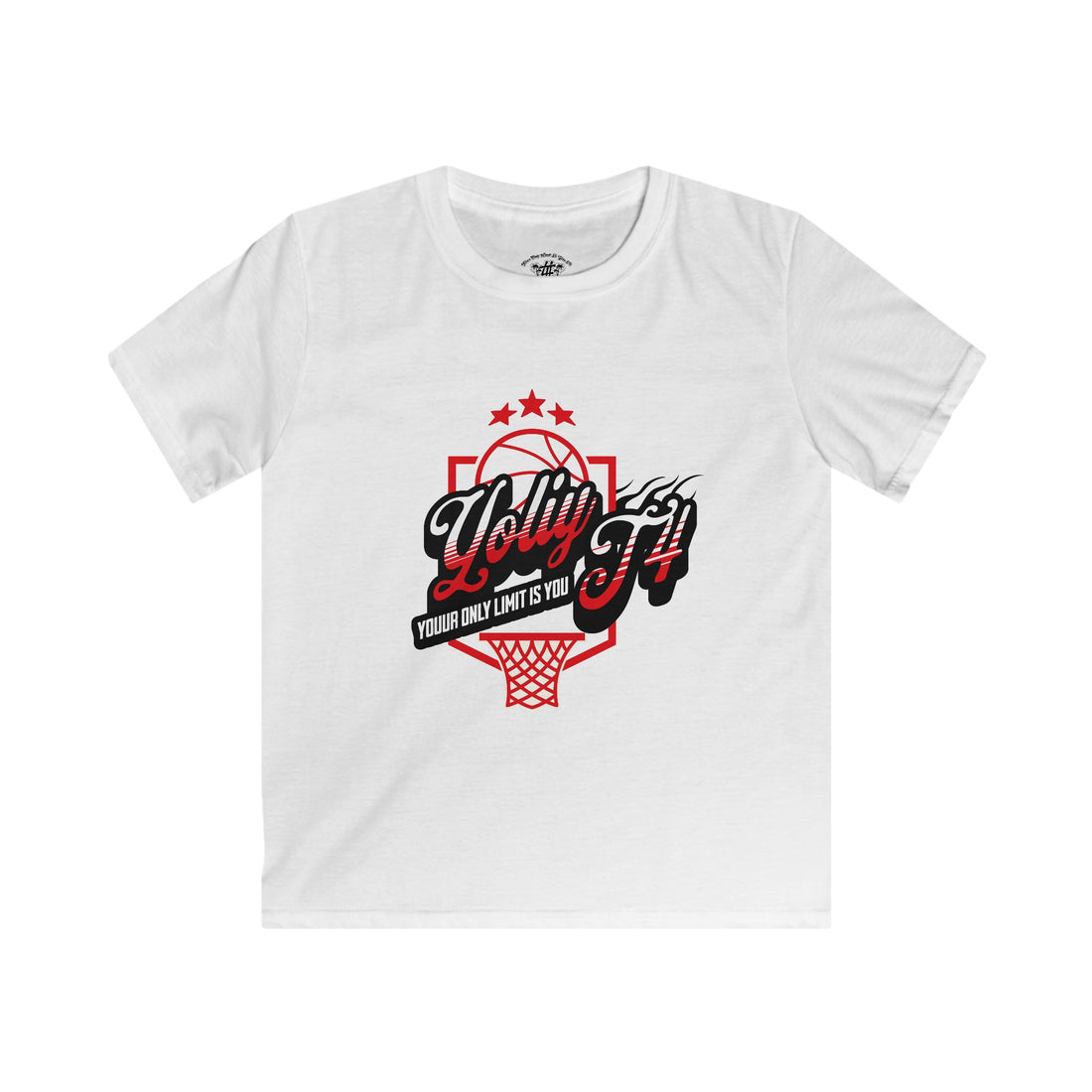 YOLIY T4 Kids Basketball Tee - 'Your Only Limit is You' Motivational Shirt