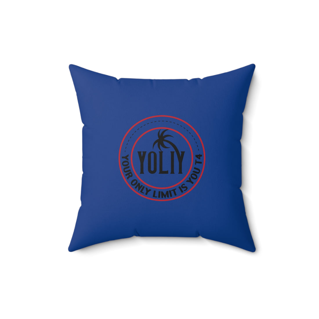 YOLIY T4 "Blue" Spun Polyester Palm Tree Circle Pillow