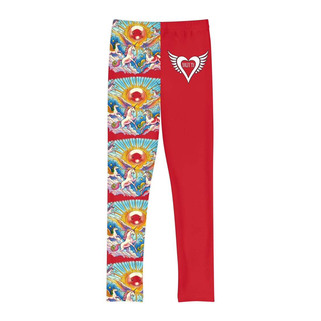 AI (Combined Generated) YOLIY T4 "Red" Whimsical Unicorn Youth Leggings