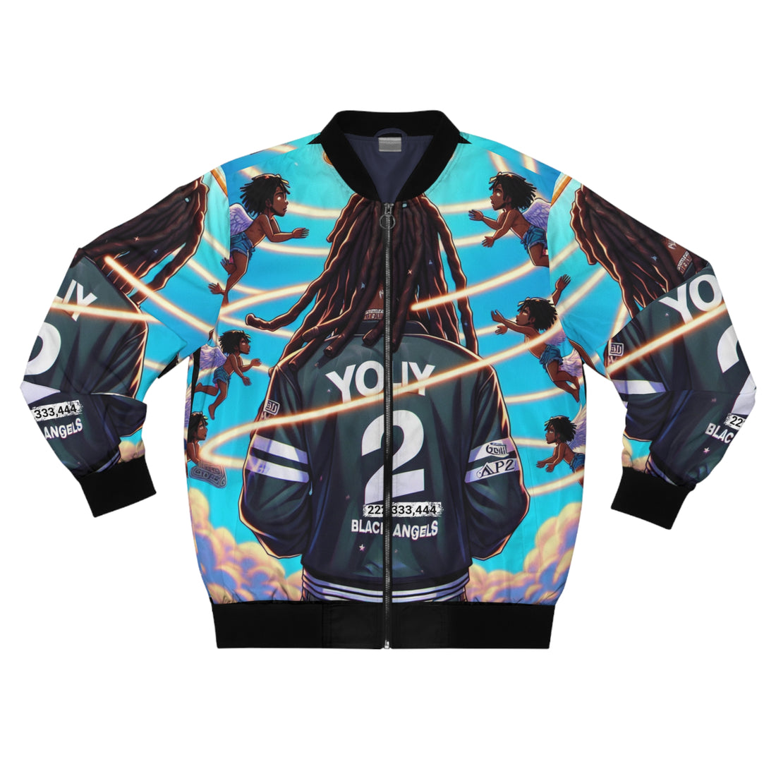 YOLIY T4 "Black & Turquoise" Angel "Bomber Jacket