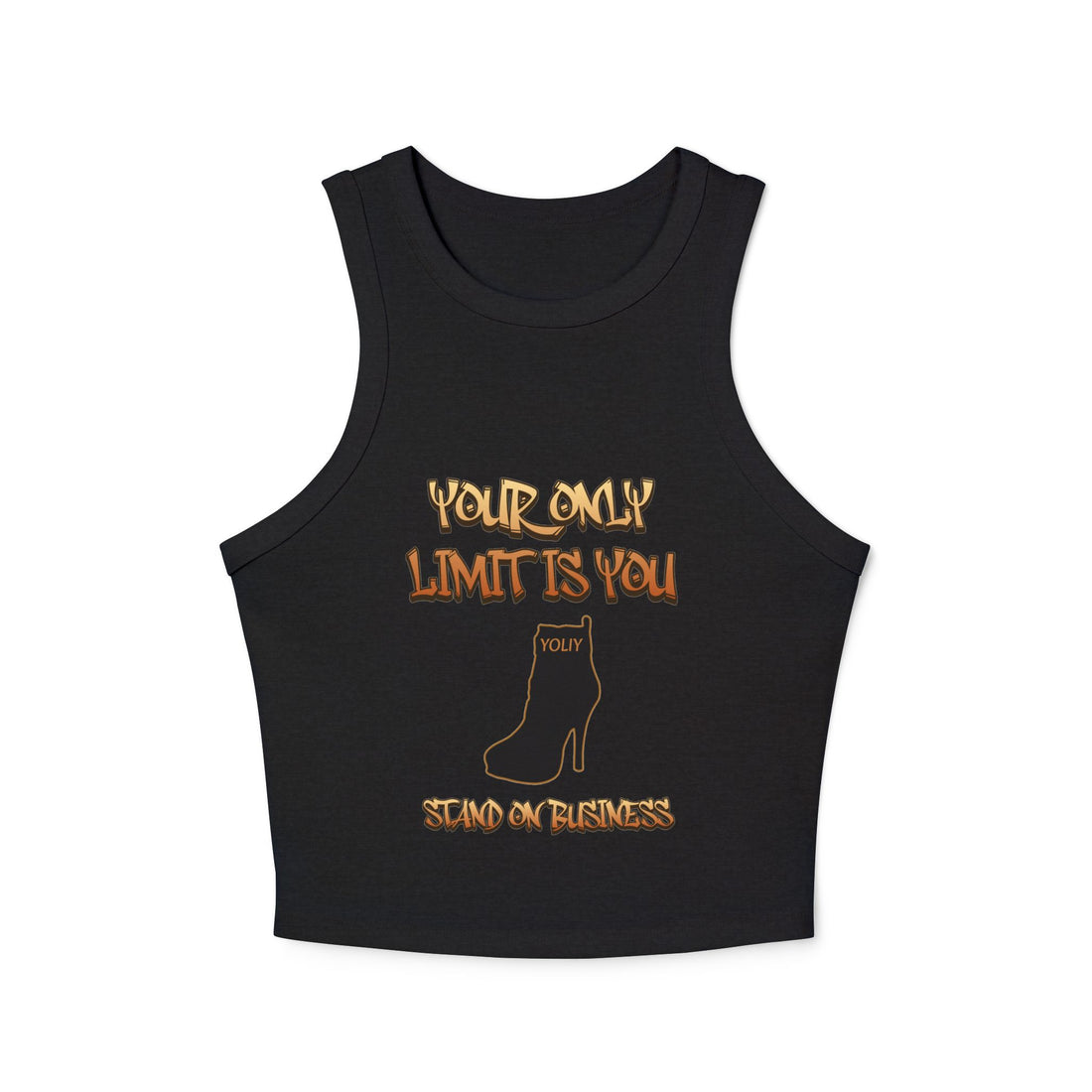 YOLIY T4- "Stand On Business" Micro Rib Racer Tank Top