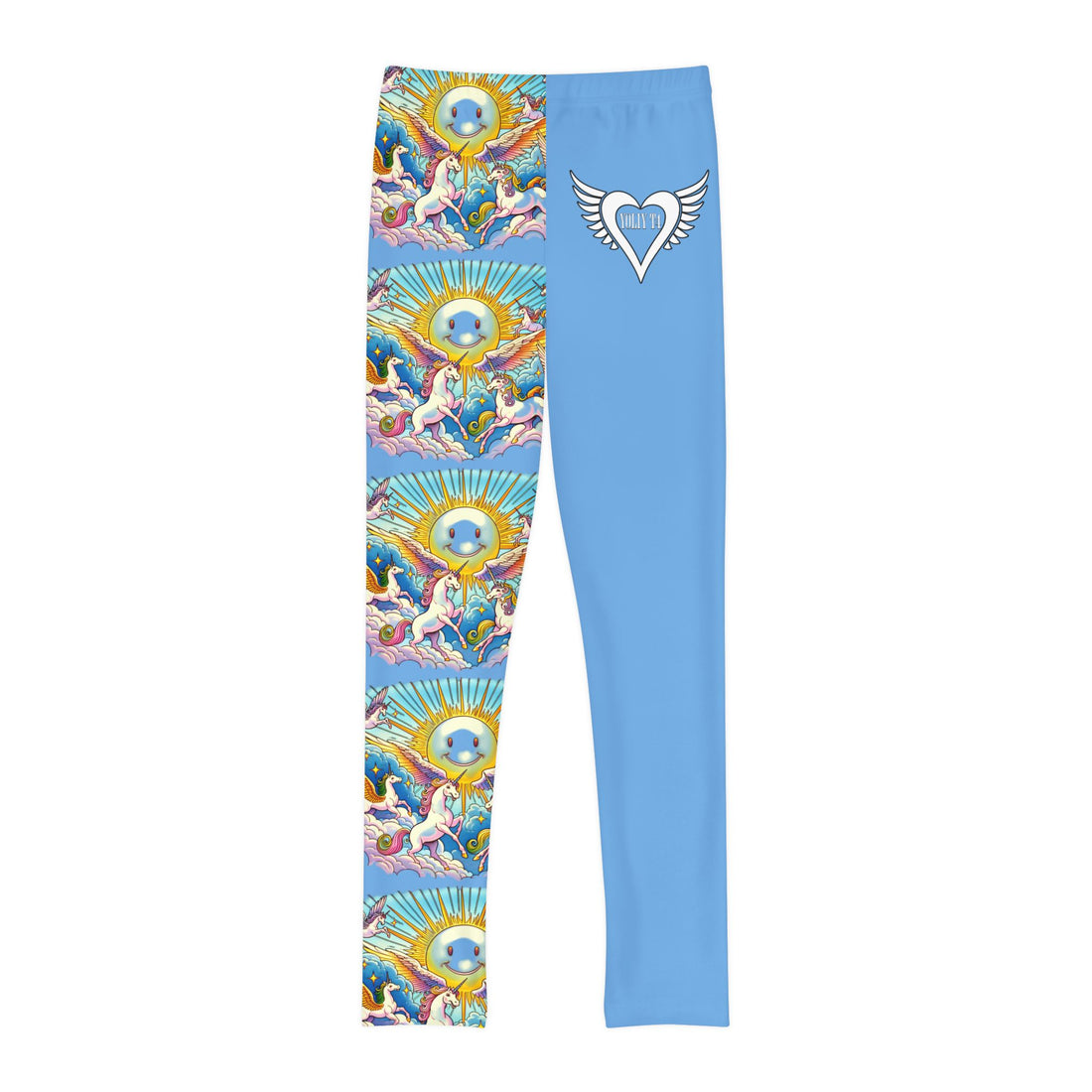 AI (Combined Generated) YOLIY T4 "Light Blue" Whimsical Unicorn Youth Leggings