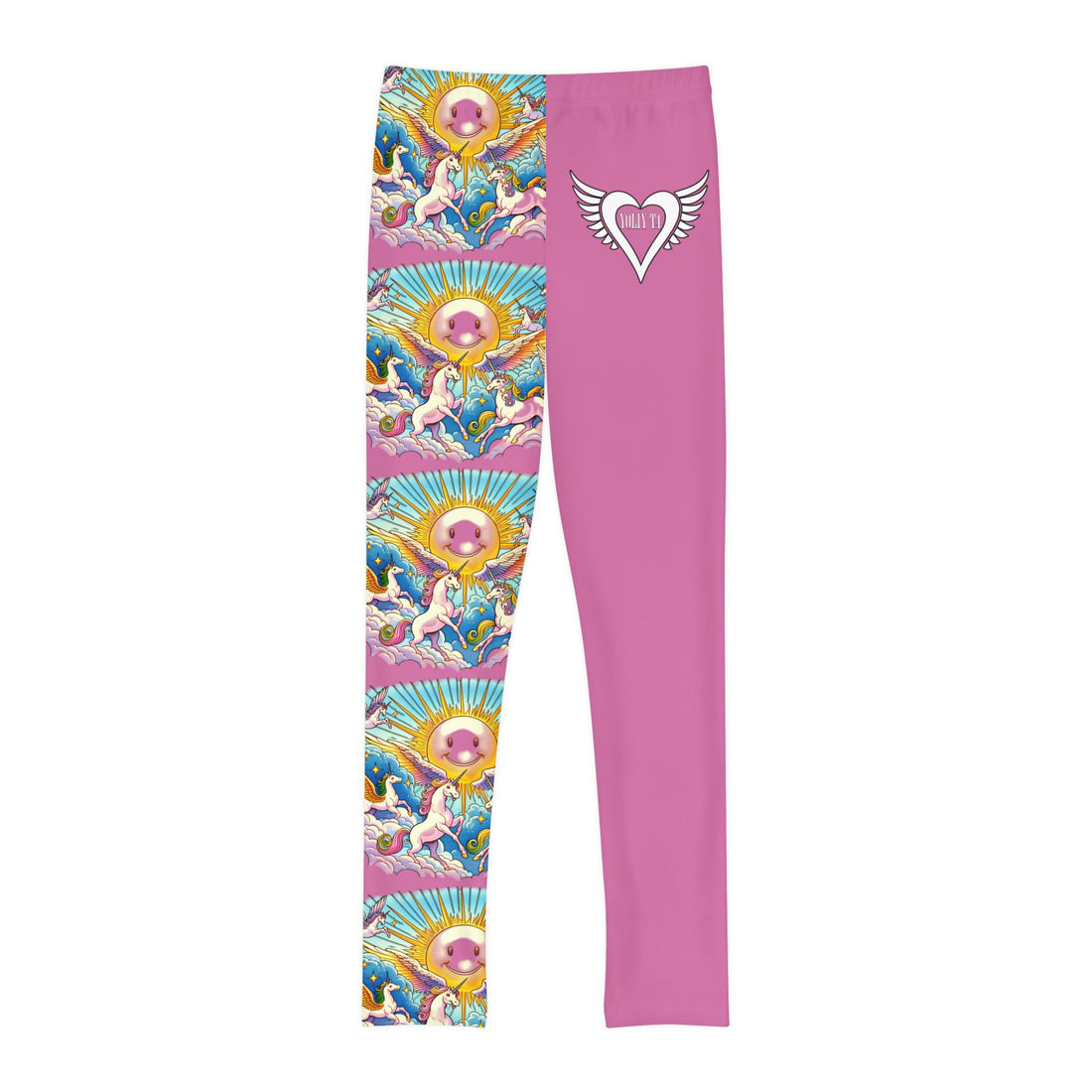 AI (Combined Generated) YOLIY T4 "Pink" Whimsical Unicorn Youth Leggings