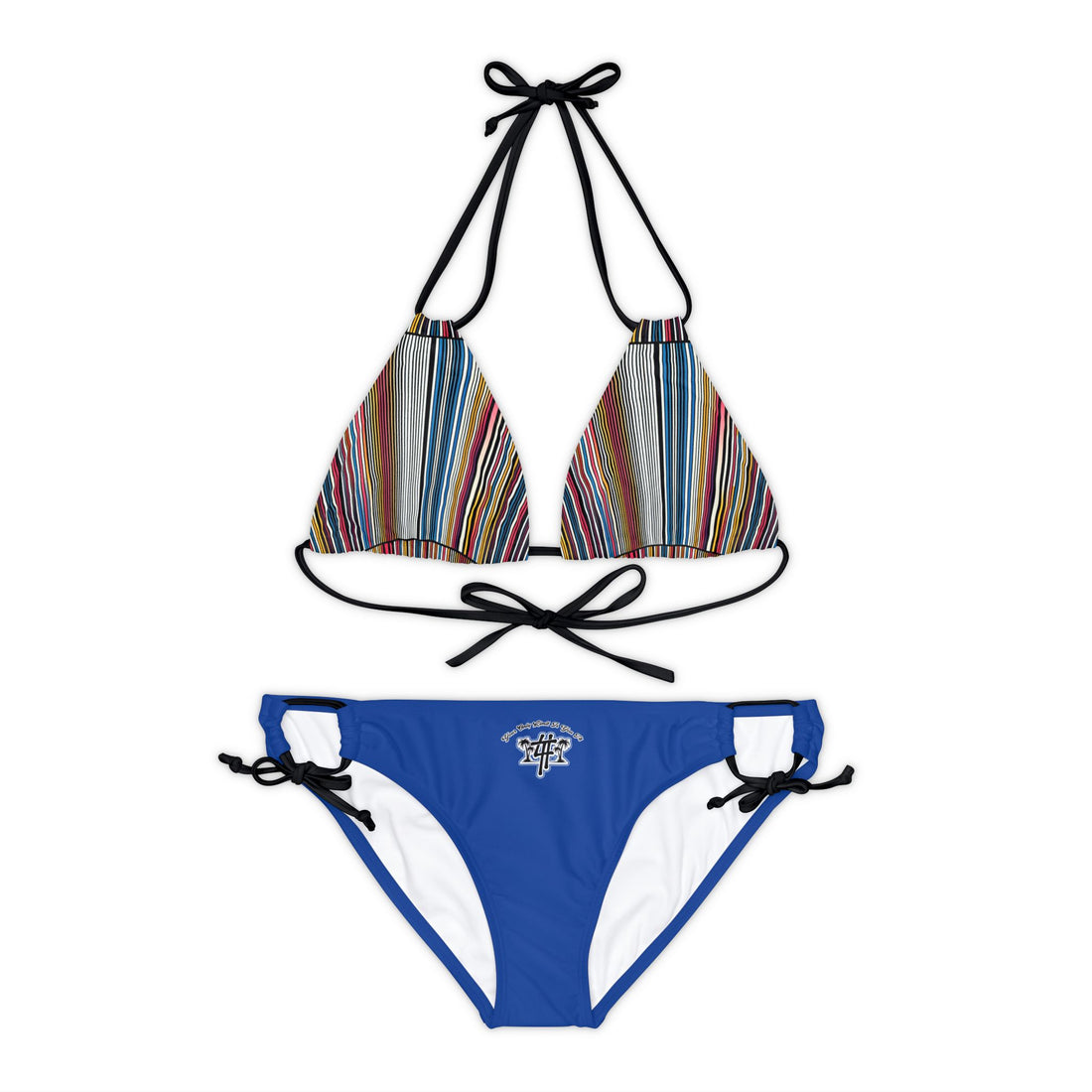 YOLIY T4 "Blue/Stripe" Combined AI Generated Design -  Bikini Set