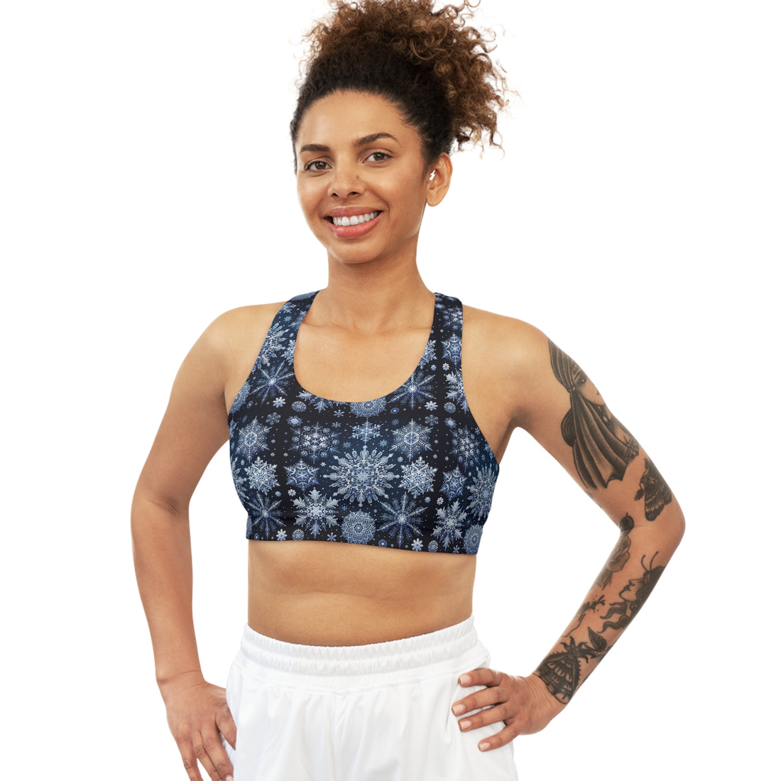 AI (Combined) Generated - YOLIY T4 "Winter Wonderland" Sports Bra