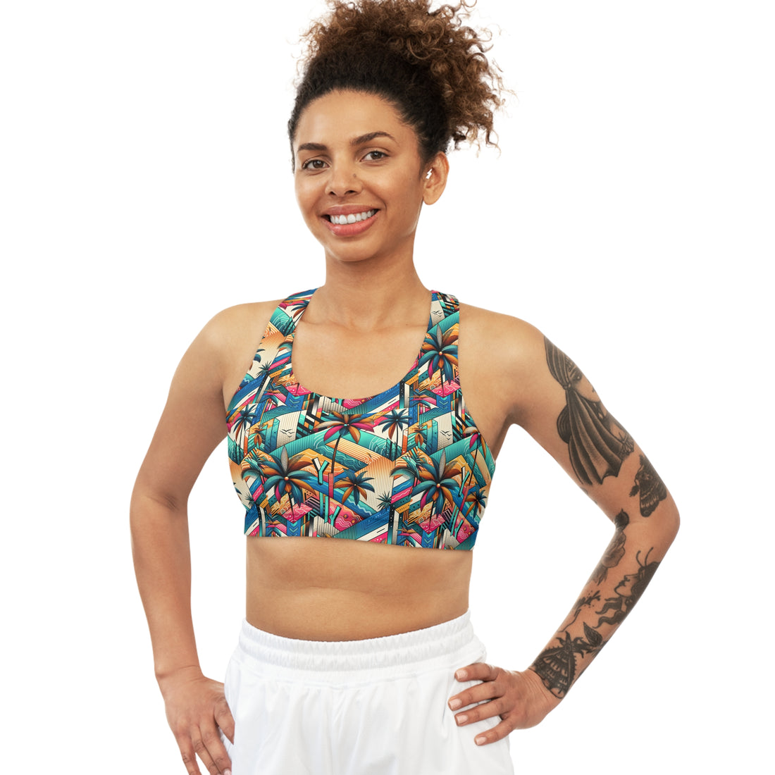 AI (Combined) Generated - YOLIY T4 "Tropical" Sports Bra