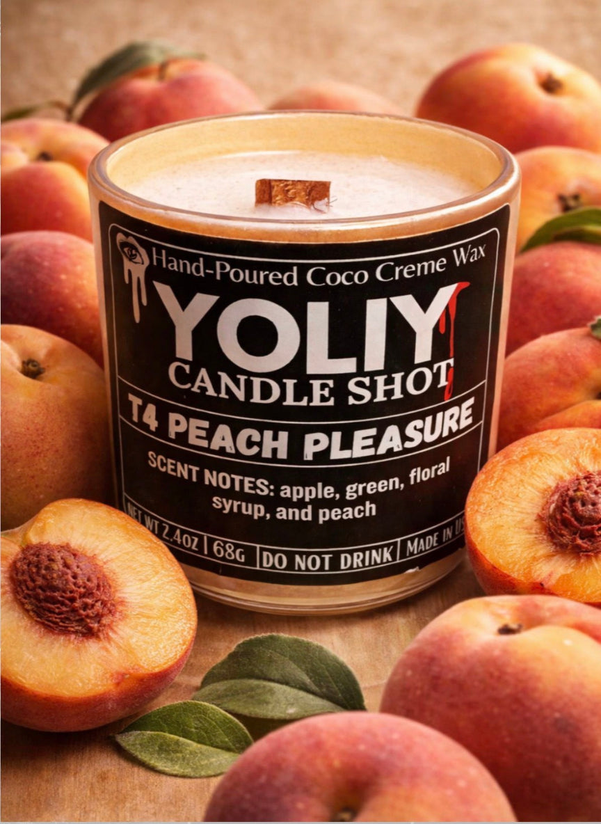 T4 Peach Pleasure Candle Shot