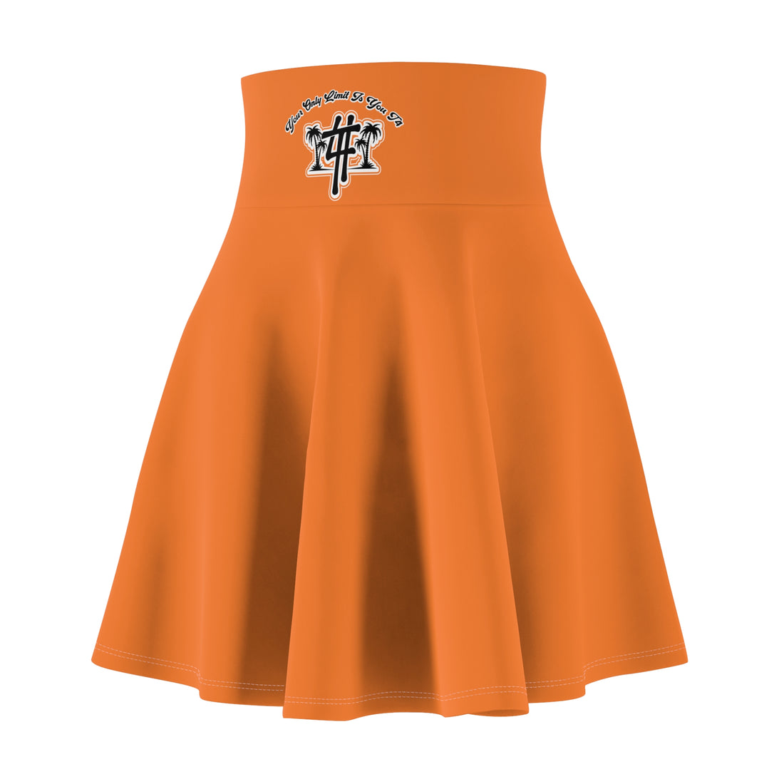 YOLIY T4 orange skater skirt – high-waisted women’s streetwear with flared fit