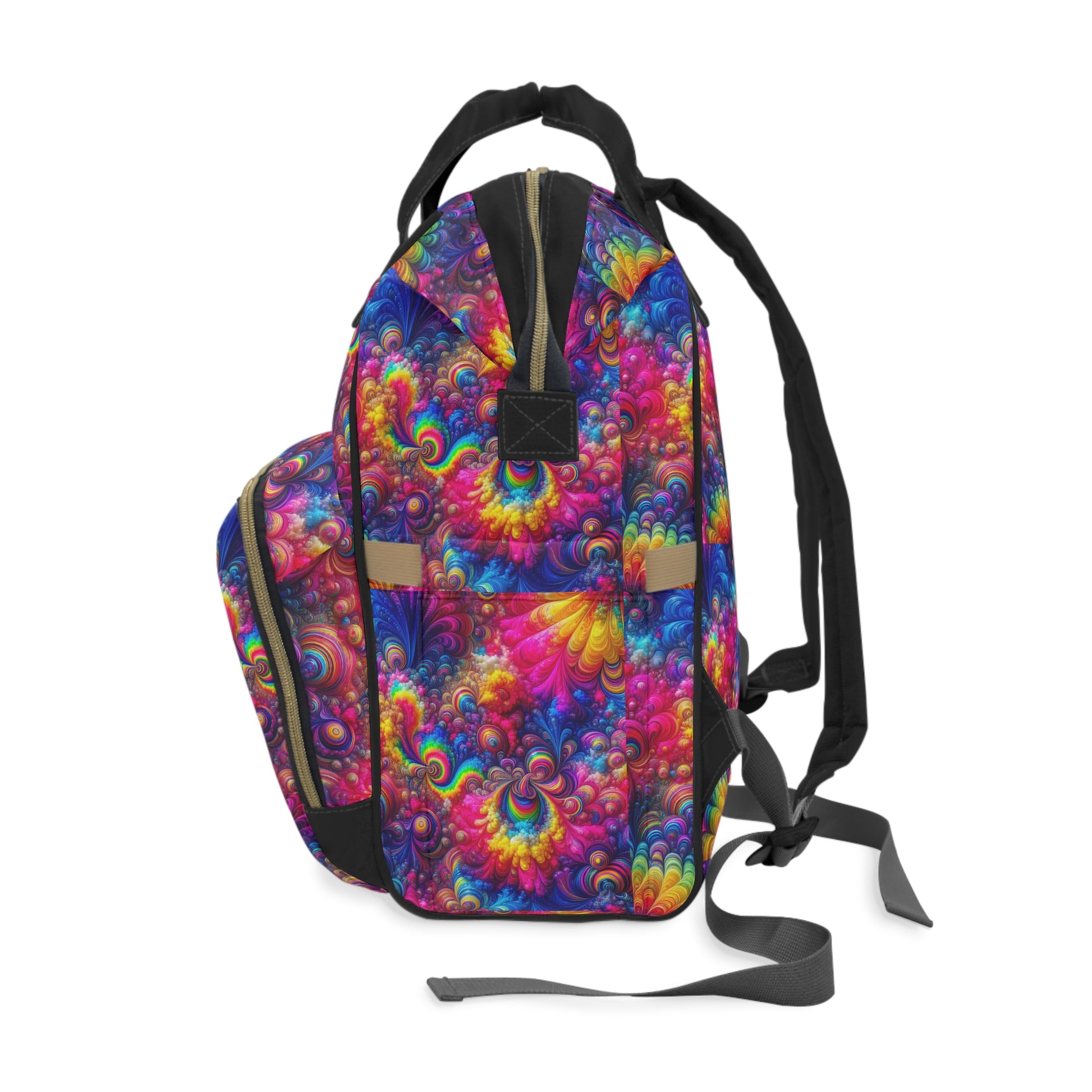 AI (Combined Generated) YOLIY T4 'Tie-Dyed" Left Side Diaper Backpack